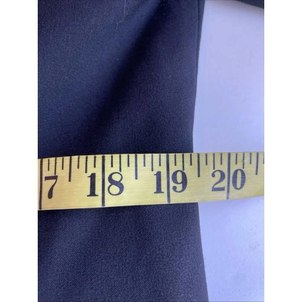 Vintage Larry Levine Snap Front Blazer Womens 14 Black Stretch Career Minimalist
